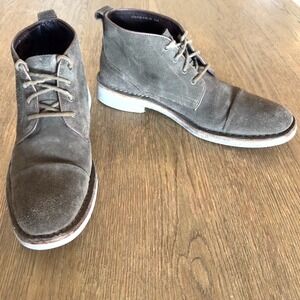 John Varvatos Chukka Boots Desert Boot Men's 9.5M Gray Suede Hipster Minimalist